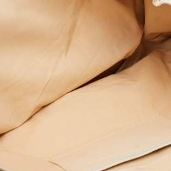 Pre Owned Anya Hindmarch Beige Printed Fabric And Patent Leather Tote