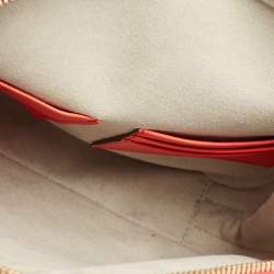 Pre Owned Anya Hindmarch Red/Orange Suede and The Stack Double Leather Crossbody Bag