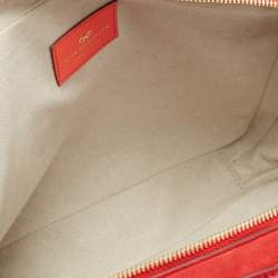 Pre Owned Anya Hindmarch Red/Orange Suede and The Stack Double Leather Crossbody Bag