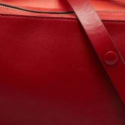 Pre Owned Anya Hindmarch Red/Orange Suede and The Stack Double Leather Crossbody Bag