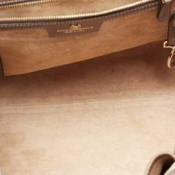 Pre Owned Anya Hindmarch Brown/Beige Leather Bathurst Top Handle Bag