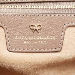 Pre Owned Anya Hindmarch Brown/Beige Leather Bathurst Top Handle Bag