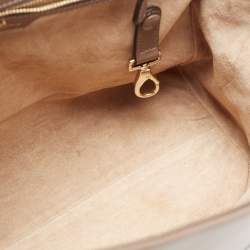 Pre Owned Anya Hindmarch Brown/Beige Leather Bathurst Top Handle Bag