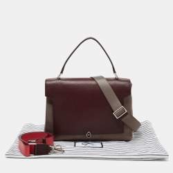 Pre Owned Anya Hindmarch Brown/Beige Leather Bathurst Top Handle Bag