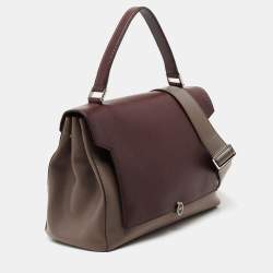 Pre Owned Anya Hindmarch Brown/Beige Leather Bathurst Top Handle Bag