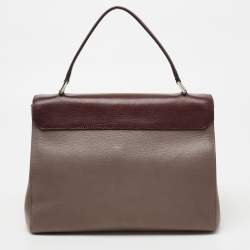 Pre Owned Anya Hindmarch Brown/Beige Leather Bathurst Top Handle Bag