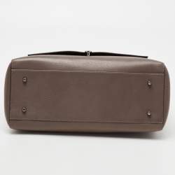 Pre Owned Anya Hindmarch Brown/Beige Leather Bathurst Top Handle Bag