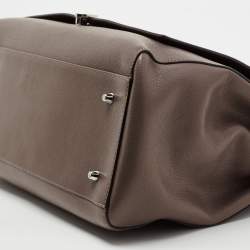 Pre Owned Anya Hindmarch Brown/Beige Leather Bathurst Top Handle Bag