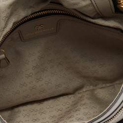 Pre Owned Anya Hindmarch Metallic Grey Perforated Leather Shoulder Bag