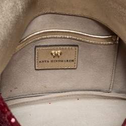 Anya Hindmarch Red Glitter No Mobiles Valorie Clutch
