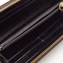 Anya Hindmarch Black Patent Leather Studded Zip Around Wallet