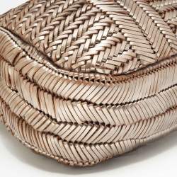 Pre Owned Anya Hindmarch Metallic Woven Leather Hobo