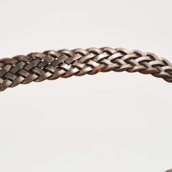 Pre Owned Anya Hindmarch Metallic Woven Leather Hobo