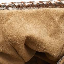 Pre Owned Anya Hindmarch Metallic Woven Leather Hobo