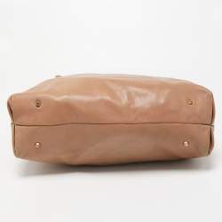 Pre Owned Anya Hindmarch Beige Leather and Stingray Embossed Tassel Zip Tote