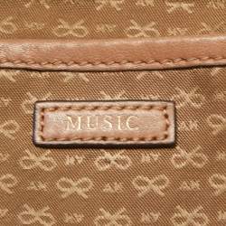 Pre Owned Anya Hindmarch Beige Leather and Stingray Embossed Tassel Zip Tote