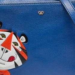 Pre Owned Anya Hindmarch Blue Leather Tony the Tiger Frosties Crossbody Bag