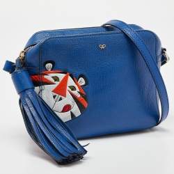 Pre Owned Anya Hindmarch Blue Leather Tony the Tiger Frosties Crossbody Bag