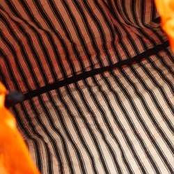 Pre Owned Anya Hindmarch Blue/Orange Quilted Wool and Satin "It Takes A Village" Collection Tote