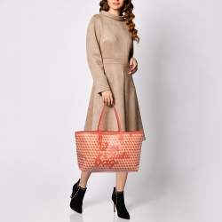Pre Owned Anya Hindmarch Red/Orange Coated Canvas 'I Am A Plastic Bag' Tote