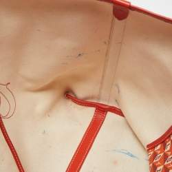 Pre Owned Anya Hindmarch Red/Orange Coated Canvas 'I Am A Plastic Bag' Tote