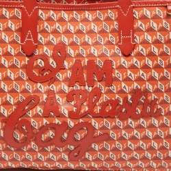 Pre Owned Anya Hindmarch Red/Orange Coated Canvas 'I Am A Plastic Bag' Tote