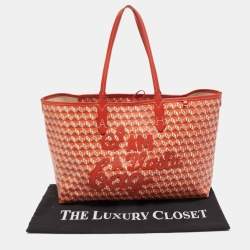 Pre Owned Anya Hindmarch Red/Orange Coated Canvas 'I Am A Plastic Bag' Tote