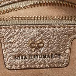 Pre Owned  Anya Hindmarch Gold Leather Tassel Georgiana Clutch 