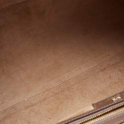 Pre Owned Anya Hindmarch Beige/Burgundy Leather Bathurst Top Handle Bag