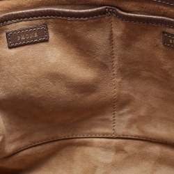 Pre Owned Anya Hindmarch Beige/Burgundy Leather Bathurst Top Handle Bag