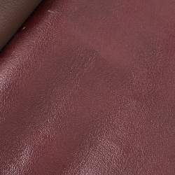 Pre Owned Anya Hindmarch Beige/Burgundy Leather Bathurst Top Handle Bag