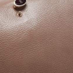 Pre Owned Anya Hindmarch Beige/Burgundy Leather Bathurst Top Handle Bag