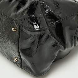 Pre Owned Anya Hindmarch Black Patent Leather Logo Hobo
