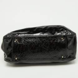 Pre Owned Anya Hindmarch Black Patent Leather Logo Hobo