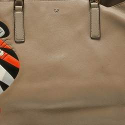 Pre Owned Anya Hindmarch Beige Leather Maxi Tony The Tiger Ebury Tote
