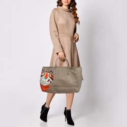 Pre Owned Anya Hindmarch Beige Leather Maxi Tony The Tiger Ebury Tote