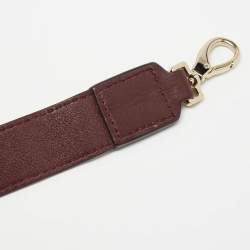 Pre Owned Anya Hindmarch Burgundy Leather Fold Over Tassel Crossbody Bag