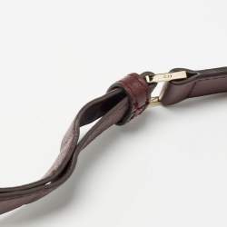 Pre Owned Anya Hindmarch Burgundy Leather Fold Over Tassel Crossbody Bag