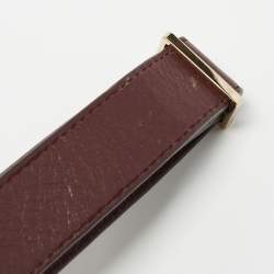 Pre Owned Anya Hindmarch Burgundy Leather Fold Over Tassel Crossbody Bag