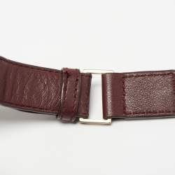 Pre Owned Anya Hindmarch Burgundy Leather Fold Over Tassel Crossbody Bag