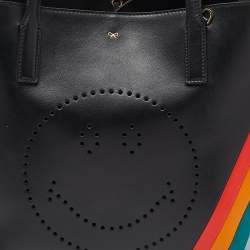 Pre Owned Anya Hindmarch Black Leather Tote