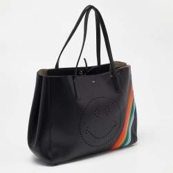 Pre Owned Anya Hindmarch Black Leather Tote