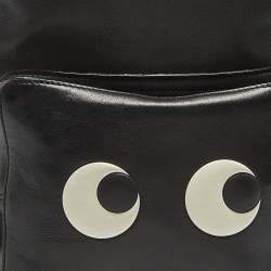 Pre Owned Anya Hindmarch Black Leather Mini Eyes Backpack