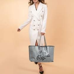 Anya Hindmarch Charcoal Coated Canvas I Am A Plastic Bag Motif Tote