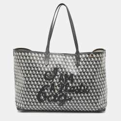 Anya Hindmarch Charcoal Coated Canvas I Am A Plastic Bag Motif Tote