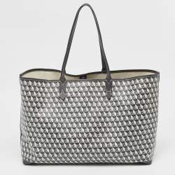Anya Hindmarch Charcoal Coated Canvas I Am A Plastic Bag Motif Tote