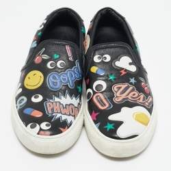 Anya Hindmarch Black Leather Slip On Sneakers Size 35