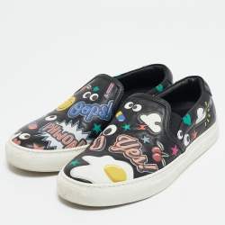 Anya Hindmarch Black Leather Slip On Sneakers Size 35