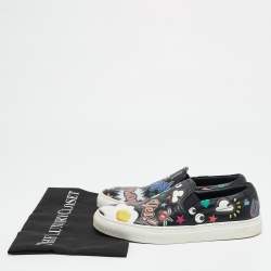 Anya Hindmarch Black Leather Slip On Sneakers Size 35