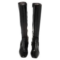 Pre Owned Anya Hindmarch Black Length Calf Length Boots Size 38